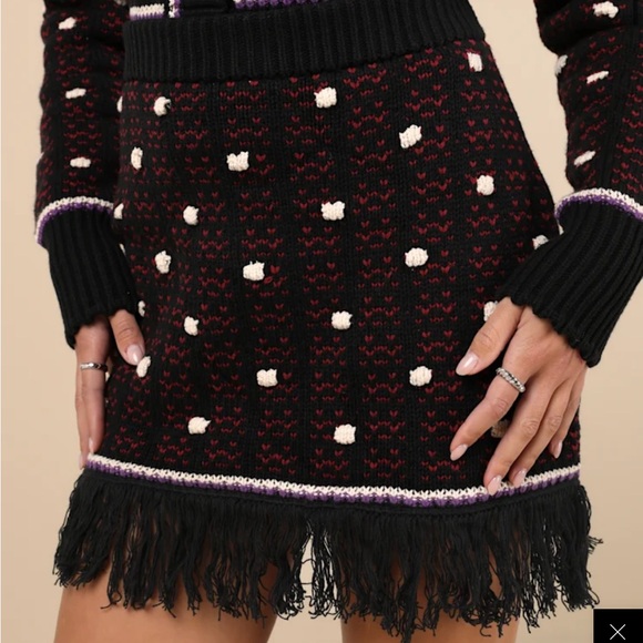 Lulus Dresses & Skirts - NWT LULUS Knit Cotton Fringe Mini Skirt